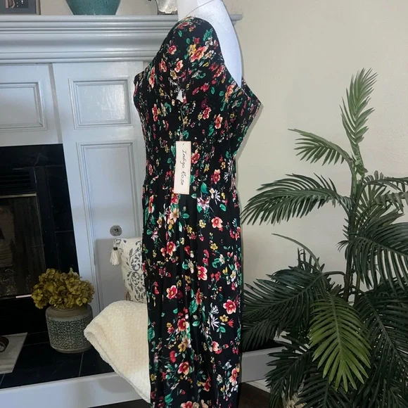 NWT Indigo Rose Floral Black Dress 2X - Picture 4 of 9